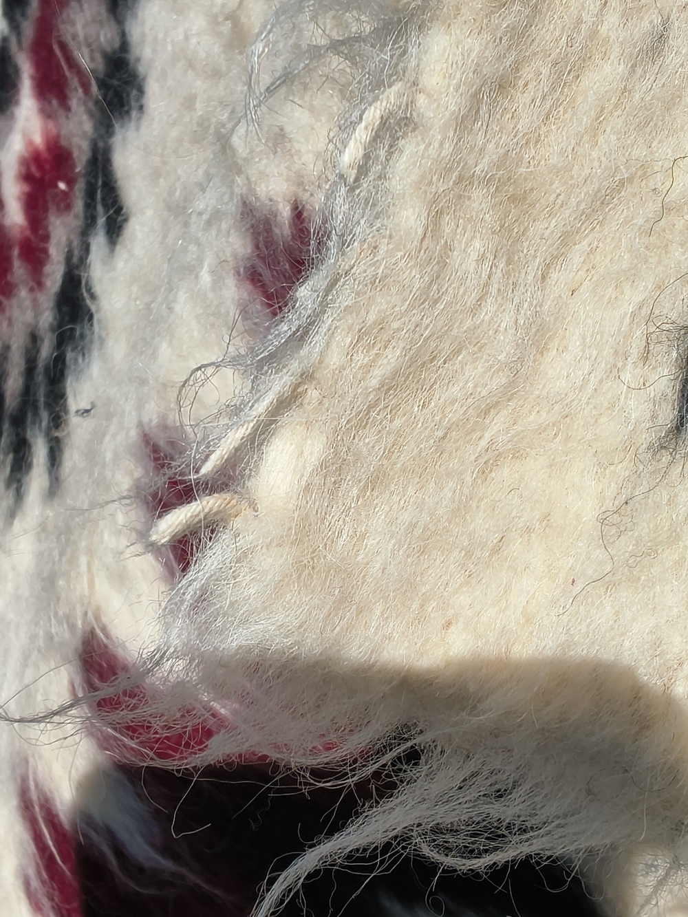 Vintage Handmade Hutsul Lizhnyk 100% Sheep Wool Blanket/Rug - Picture 5 of 16